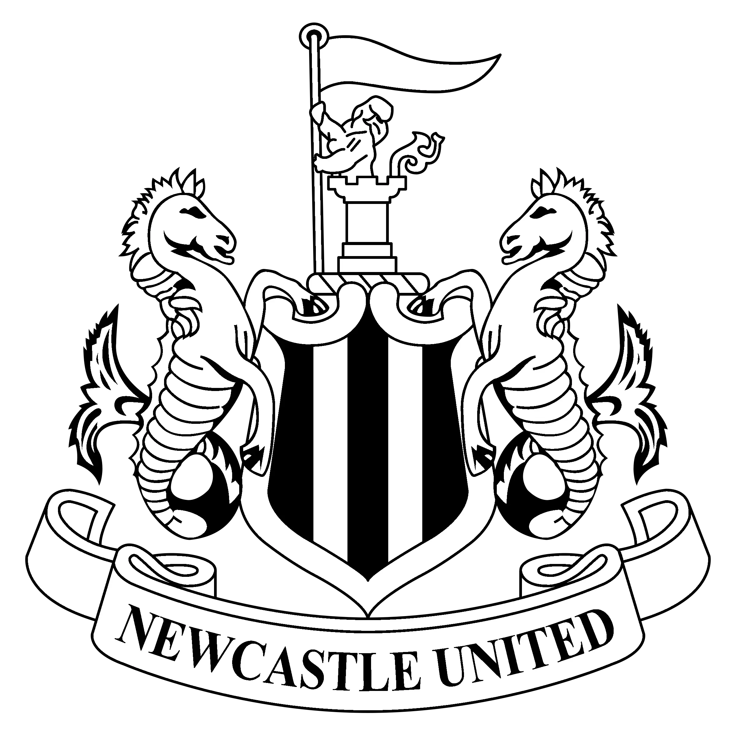 newcastle united logo black and white