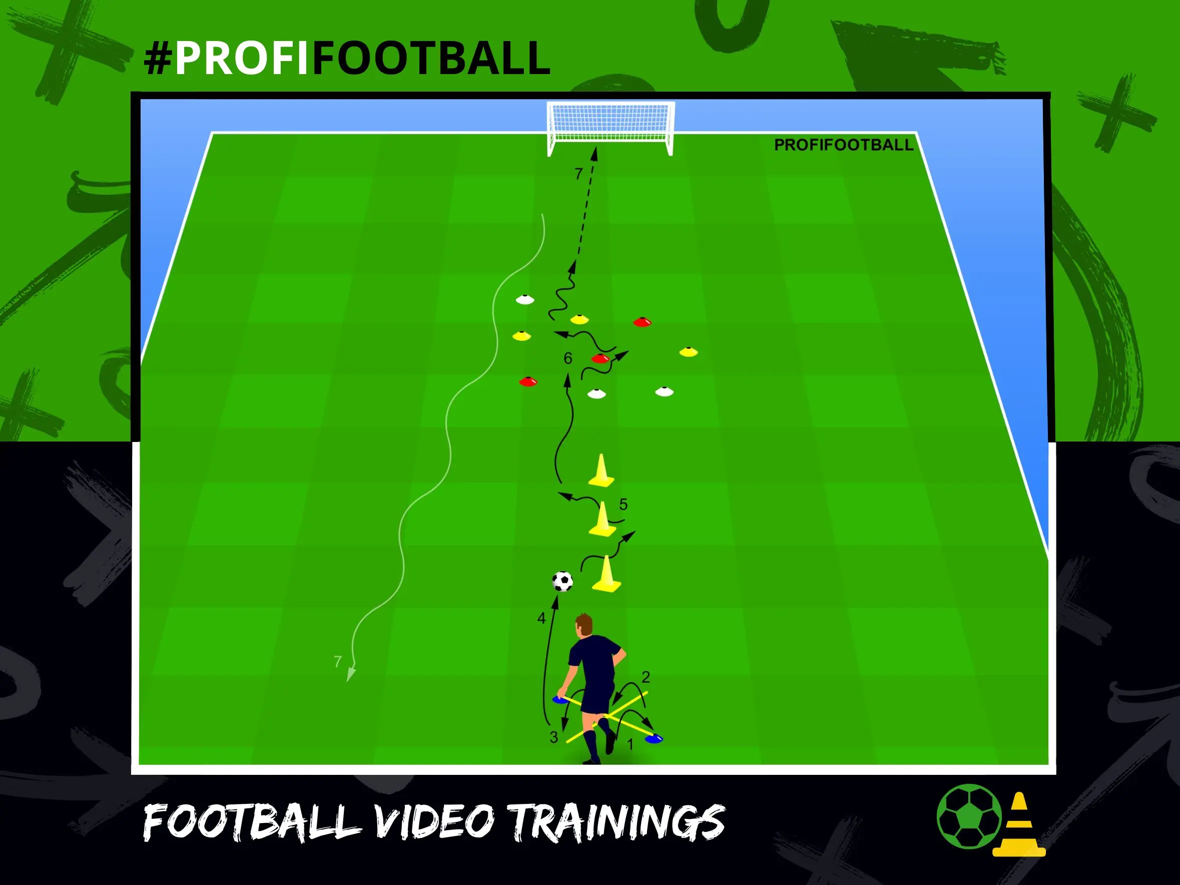 Skoky se slalomem mezi překážkami až do zakončení